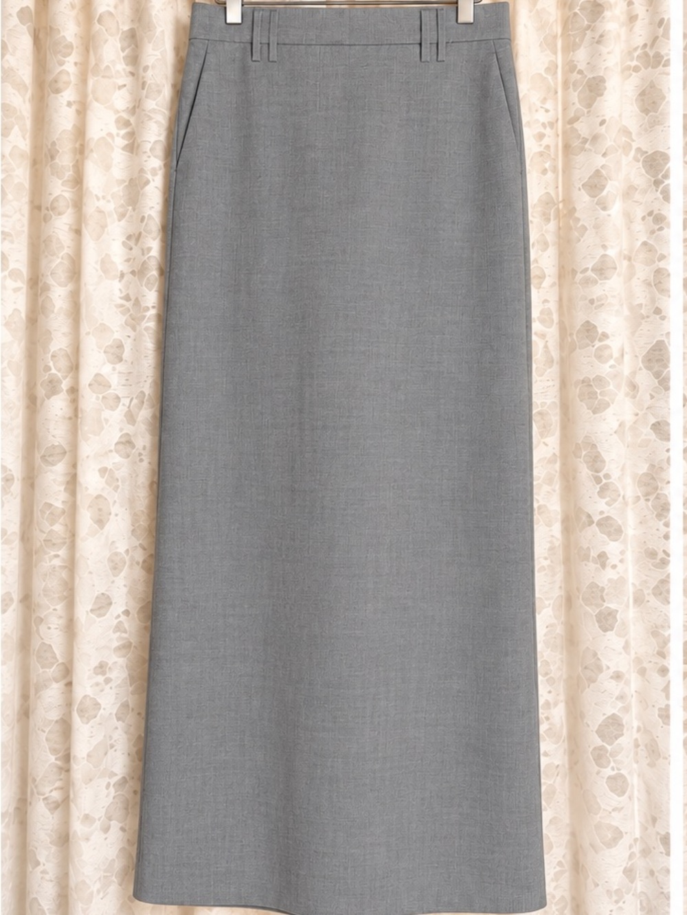 LOFT Gray Two-Piece Skirt & Asymmetrical Top Set – Size 2